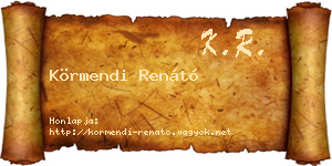 Körmendi Renátó névjegykártya