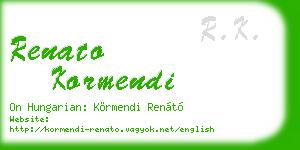 renato kormendi business card