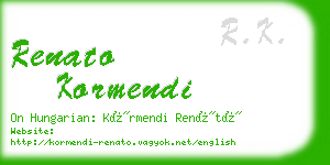 renato kormendi business card